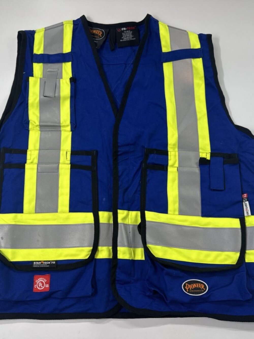 Pioneer FR Tech Reflective Safety Vest Mens 2XL Blue Fire Resistant Arc 2